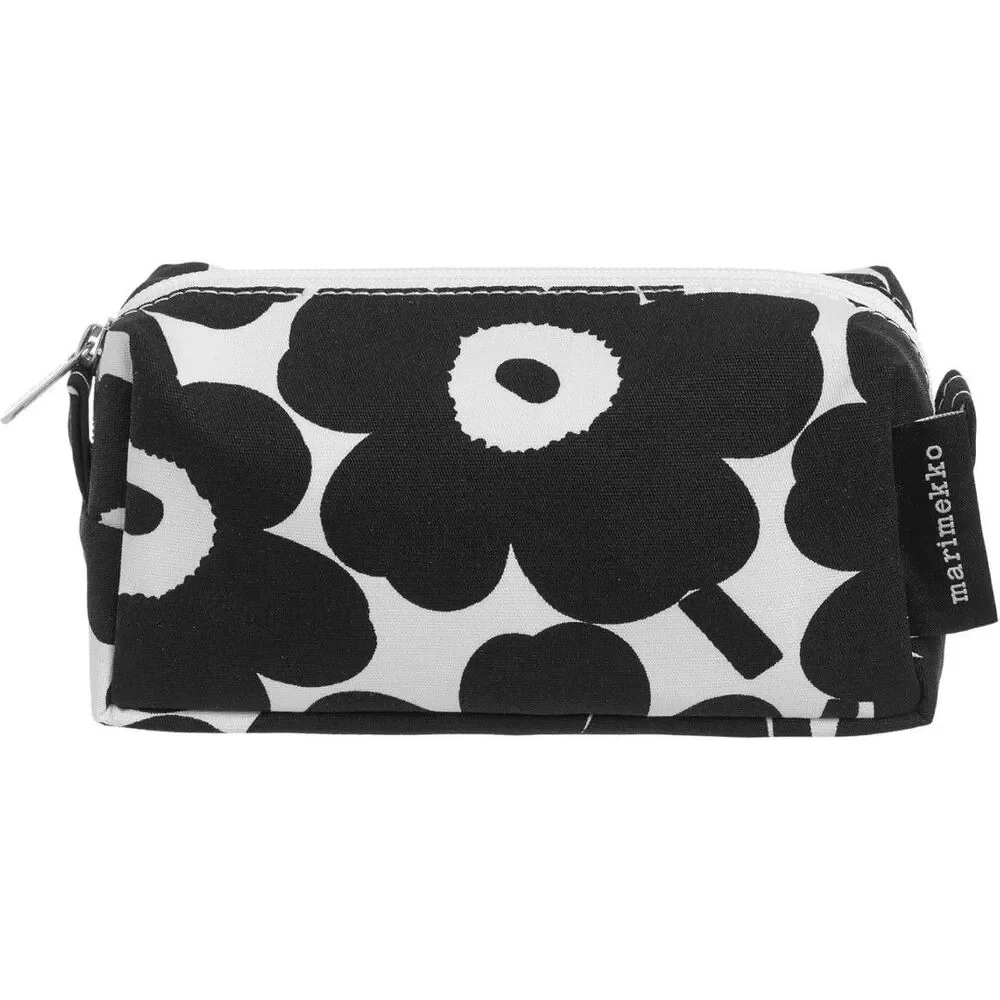 Marimekko Tiise Mini Unikko Small Cosmetic Bag Black Ivory Japan